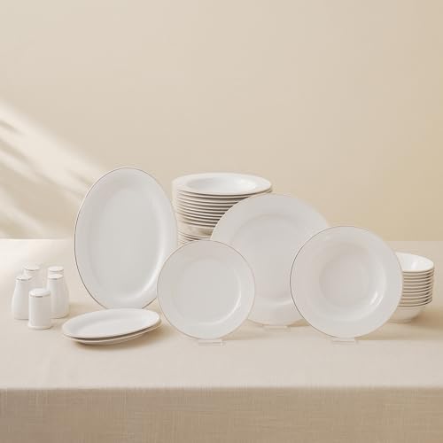 Service De Vaisselle Porcelaine IC – 18 Pièces – 4 Couverts – Lavable Micro-ondes