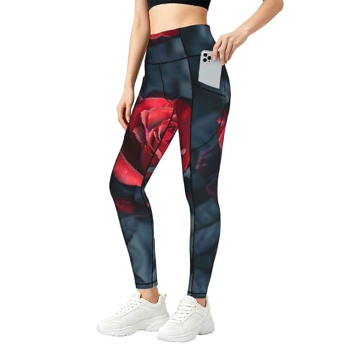 Legging rose et noir femme avec poches pour sport et quotidien