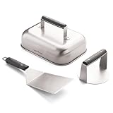 Camp Chef Smashed Burger Kit - Flat-Top Griddle Accessories Include Grill Spatula, Burger Press & Melting Dome