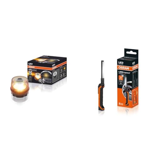 OSRAM LEDguardian® Road Flare Signal TA20, LEDSL104 & LEDIL408 LEDinspect POCKET200, schlanke Inspektionsleuchte, 6500K, wiederaufladbare LED Arbeitsleuchte, magnetisch, biegsam
