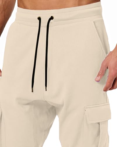 Image of JUGULAR Men's Regular Fit low Rise Cotton Solid Stylish Cargo Track Pants