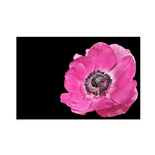 Toile peinture florale pour habiller un mur vide tableau décoration fleur rose 30x45cm