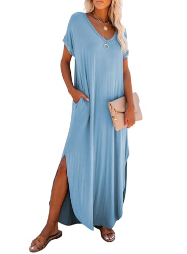 Dokotoo Loose Long Summer Dress Beach Vacation Clothes for Women