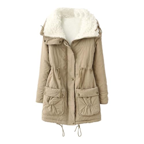 Manteau long à capuche femme polaire isolant veste chaude hiver
