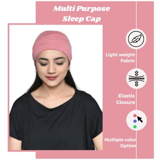 Image of The Headscarves Women Silky Soft Bamboo Viscose Sleep Cap for Hair Loss Chemo Headwear Skull Cap Free Size (Multicolor) (HS3 Multicolor)