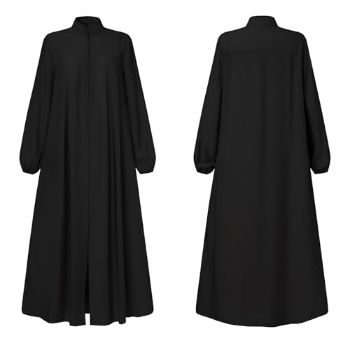 Womens Abaya Muslim Long Sleeve Front Zipper Dress Prayer Islamic Clothes with Pockets - Image 7