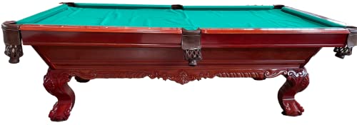 8 Ft. Pooltunierbillardtisch Billardtisch Massivholz mit 3cm starken Schieferplatten Farbe Kirschbaum Tuch grün Modell WebsterNr.7