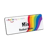 Badgemaster Rainbow Flow Hello My Name is Premium Durable Personalised Name Badges Magnet White Black 76 x 32mm Practitioner Doctor GP Clinical Healthcare Student Medical Staff Nurse Assistant