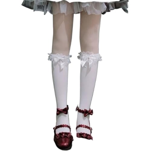 Chaussettes genou dentelle souples et extensibles qui ne glissent pas pour femme