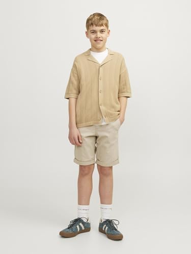 Short chino regular fit JACK & JONES Junior en coton beige pour garcon