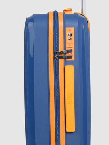 Image of Wiki Zine 8 Wheel Hardside Polycarbonate Trolley by Wildcraft,Large,Navy Yllw