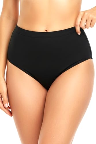 Zmart High Waisted Bikini Bottoms - Women's Full Coverage Bathing Suit Tummy Control Swimsuit Bottom