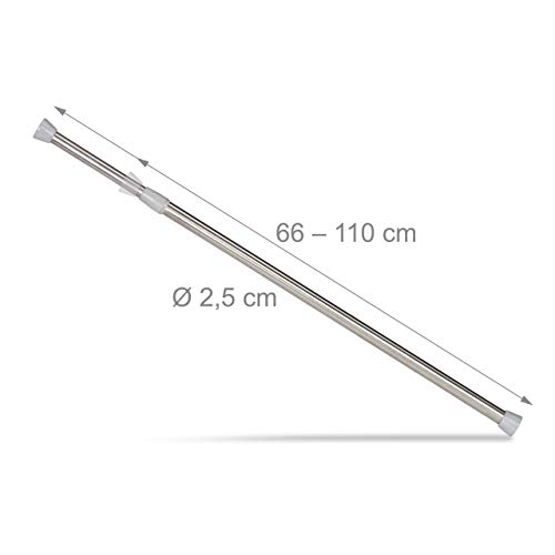 Tringle extensible inox sans percer pour bloquer un rideau de douche instable - 5