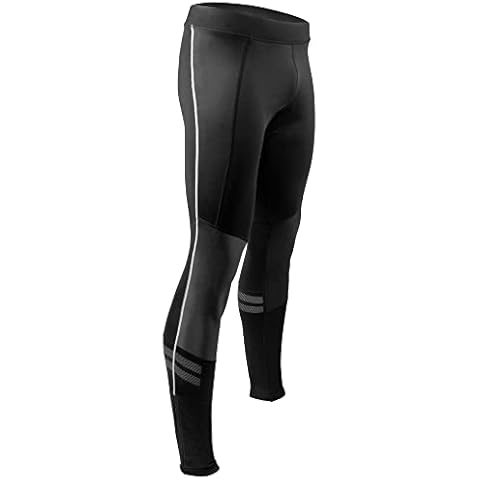 AERO|TECH|DESIGNS | Men's Windstop Padded Cycling Tights | Black | Large Cover