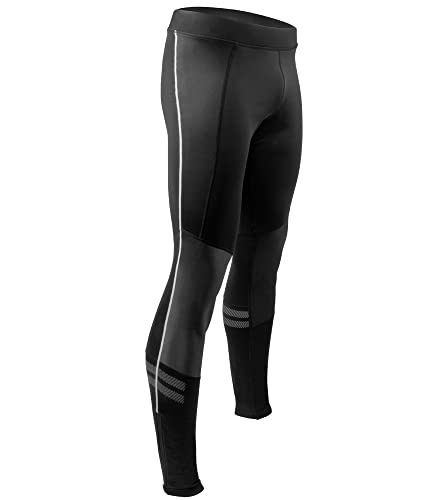 | Men's Windstop Padded Cycling Tights | High-Visibility Reflective Windproof Leggings