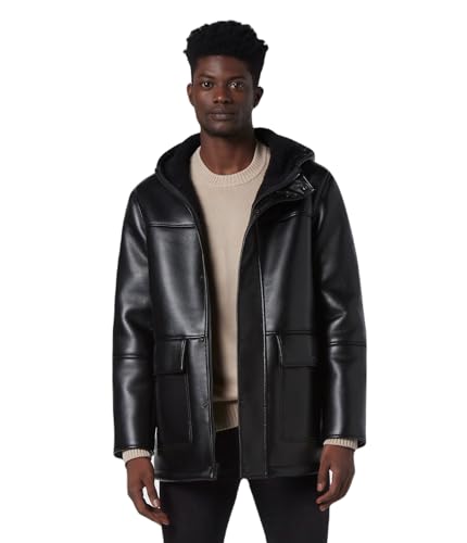 Andrew Marc Men's Faux Leather Sherling Jacket2