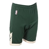 Optez pour ce short de basketball de la marque NBA ! - Coloris : Vert/Beige - Composition : 100% polyester - Logo NBA brodé - Milwaukee Buck