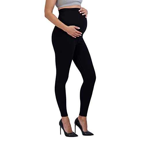 Savi Parker Womens Ponte Maternity Leggings with Pockets Maternity and Pregnancy Clothes for Fall and Winter 28 Inseam Black