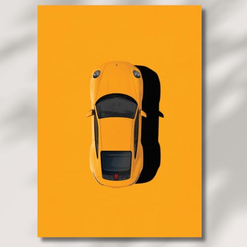 Image of Live Mad Live Crazy Porsche 911 GT3 Top View Portrait Single Wall Paper Poster, A3 Size, 16.5L X 11.7W Inches Unframed Art Prints - Home, Bedroom, Living Room & Decor - Aesthetic, Matt Finish, Frame Not Included