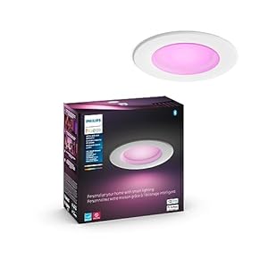 Philips Hue Smart Recessed 5/6 Inch LED Downlight – White and Color Ambiance Color-Changing Light – 1 Pack – 1100LM – Control with Hue App – Compatible with Alexa, Google Assistant and Apple Homekit