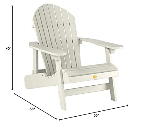 Highwood Hamilton Folding And Reclining Adirondack Chair, King Size, Whitewash #TOP6
