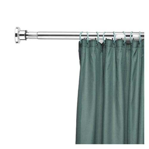 Stainl Steel Clothes Drng Rod Single Pole Thiened Batoom Curtain Adjustable Closet(304 stainless steel-55-85cm scope of application)