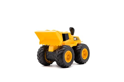 CAT Construction Toys, Tough Treads Wheel Loader - 7” All-Terrain Construction Vehicle with 4-Wheel Drive, Interactive Lever, and Functional Loader, Ages 5+