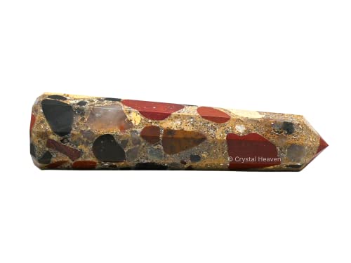 Image of Certified Spotted Jasper Crystal Tower Obelisk Point for Chakra, Healing and Balancing - AAA Grade Original Certified Gemstone Agate for Reiki Meditation Yoga Spiritual (2-3 Inches)
