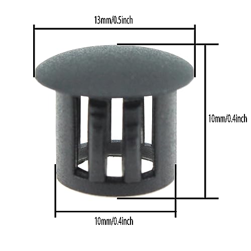 Image of 40pcs 3 /8 inch Flush Mount Black Plastic Body and Sheet Metal Hole Plug, Furniture Fencing Post Pipe Insert End Caps