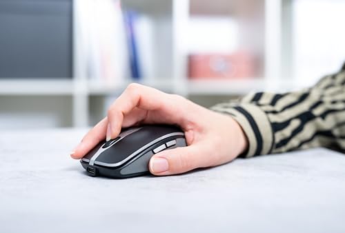 MW 9100, Mouse Wireless, Connessione Opzionale Via Bluetooth o 2.4 GHz RF, Risoluzione Regolabile in 3 Livelli Fino a 2400 dpi, Ricaricabile, Nero - Mouse gaming - Immagine 2