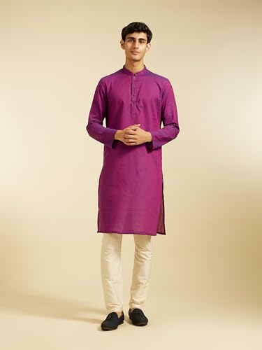 Image of DIWAS BY MANYAVAR Men's Cotton Self Design Kurta (1pc)