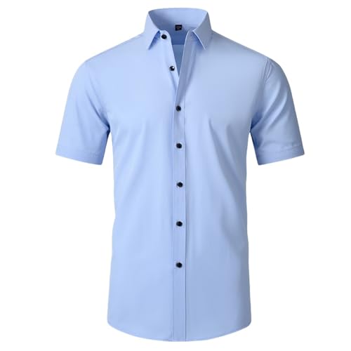 Zealburst Shirts for Men, Stretch Non-Iron Anti-Wrinkle Quick-Dry, Breathable Cotton Casual Buttons Sports Shirt