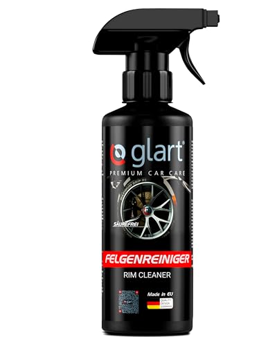 Glart 45FR Felgenreiniger 500 ml – säurefreier Reiniger mit Farbindikator – entfernt Bremsstaub, Flugrost, Schmutz – für Alu- & Stahlfelgen, Radkappen – Felgenspray Auto, Motorrad – Made in Germany Glart 45FR Felgenreiniger 500 ml – säurefreier Reiniger mit Farbindikator – entfernt Bremsstaub, Flugrost, Schmutz – für Alu- & Stahlfelgen, Radkappen – Felgenspray Auto, Motorrad – Made in Germany