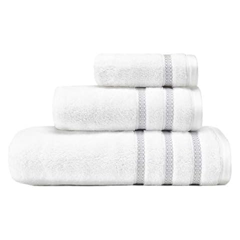 Vera Wang - Bath Towels Set, Luxury Cotton Bathroom Decor, Highly Absorbent & Fade Resistant, Oeko-Tex Certified (Textured Trellis Grey, 3 Piece) Cover