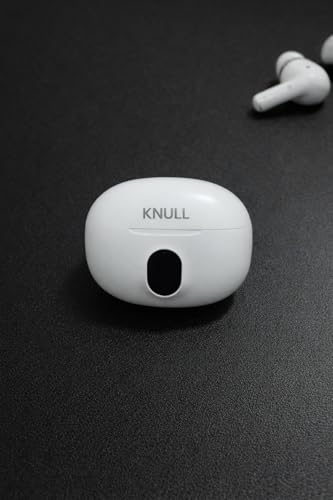 Image of KNULL Premium Wireless Earbuds, White, Active Noise Cancellation, Crystal Clear Sound, with Charging Case