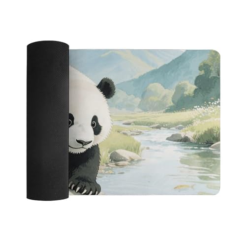 Desk Pad Protector 24x12 Inch Extended Panda Playful Fish miniatura 3