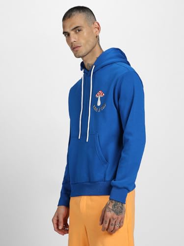 Image of Veirdo Cotton Fleece Regular Fit Full Sleeve Hooded Sweatshirt Front and Back Graphic Printed Jumper Hoodie for Men