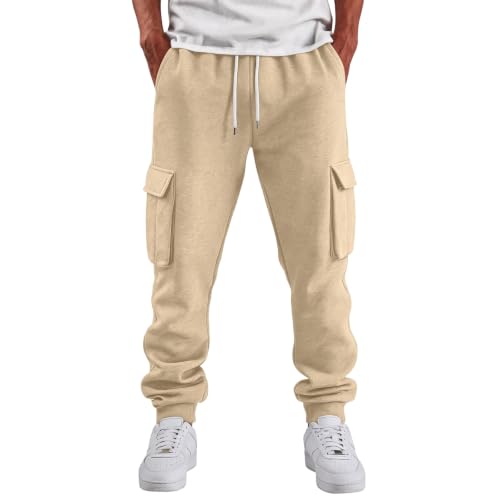 Men's Cargo Pants Comfy Elastic High Waisted Jogger Pants Hiking Pant - image 2