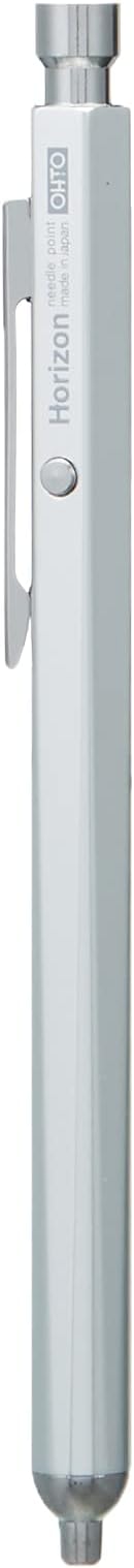 Ohto Horizon Aluminum Hexagon Barrel Needlepoint Ballpoint Pen NBP-707H, Silver