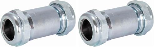 Image of Eastman 4-3 /8 Inch Long Pattern Compression Coupling, 1 Inch IPS, Galvanized Steel, 20566 (Pack of 2)