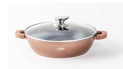 Platinum Servierpfanne Schmorpfanne Kochtopf mit Deckel Induktion Ø24cm Aluguss
