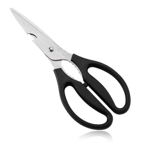 5 In 1 Multifunzionale Forbice da Cucina Acciaio Inox, Forbici da Cucina Professionali, Affilate Multiuso Forbici con Coprilama e Apribottiglia per Pollo, Pesce, Carne, Verdure, Erbe Aromatiche, Noci
