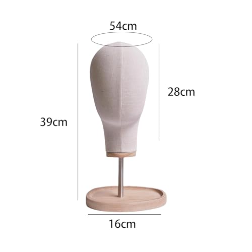 Cabeza de pelucas con base estable de madera para evitar caídas 2