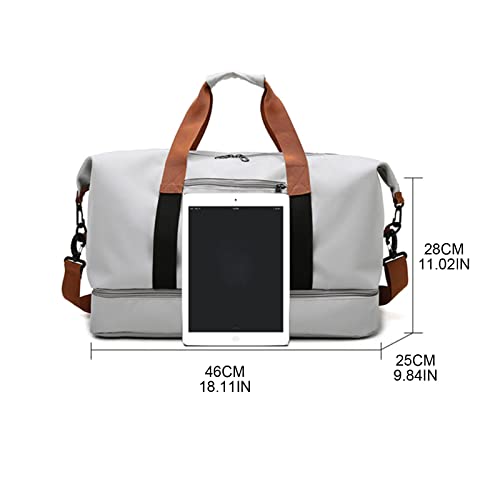 Duffle Bag with Shoes Compartment Unisex Travel Shoulder Bags Large Capacity2