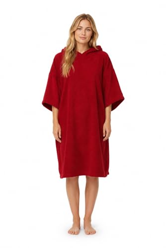 Image of ALLEN & MATE 100% Cotton Hooded Surf Poncho Changing Robe - Quick Absorbent Changing Towel with Pocket for Surfing Men Women