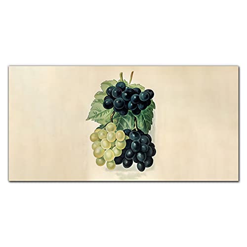 Tableau en verre 100x50cm Coloray avec motif de feuilles de fruits pour mur