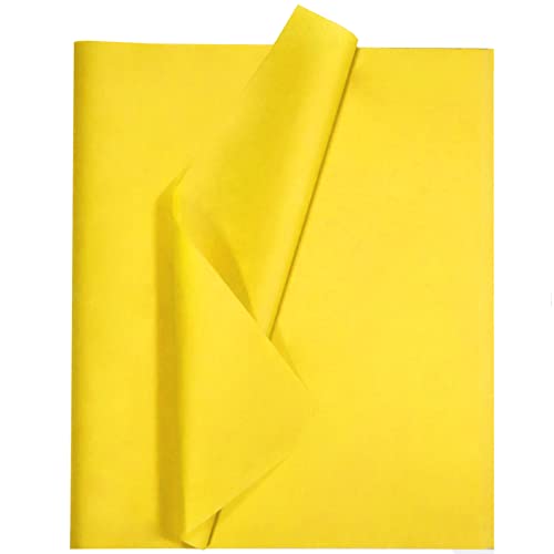 100 Sheets Yellow Tissue Paper For Packaging - Undemouc 14 X 20 Inch Of Yellow Wrapping Tissue Paper Bulk For Diy Artworks Flower Decoration #TOP2
