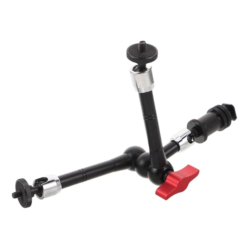 DOITOOL Bras de caméra avec Pince : Support réglable Polyvalent articulé en Trois Sections de 1/4 po pour trépied - Support de caméra en Aluminium Robuste pour création de Contenu