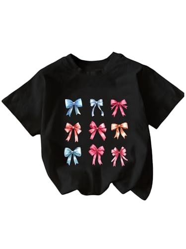 Image of WDIRARA Girl's Leopard Graphic T Shirt Crew Neck Short Sleeve Tee Shirts Cute Tops