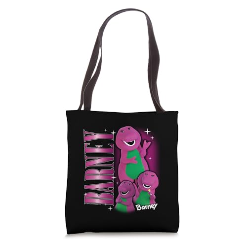Barney - Bolsa tote con collage de dinosaurio púrpura vintage 90s miniatura 1